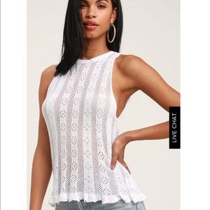 NWT Black Swan JANE WHITE SLEEVELESS KNIT TOP